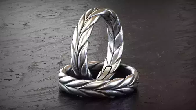 Gents Chevron Woven Band Ring 3D print model