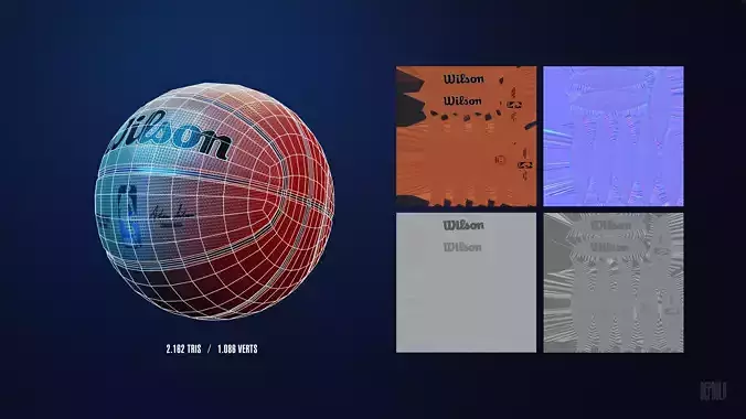 NBA Game Ball Low-poly 3D model