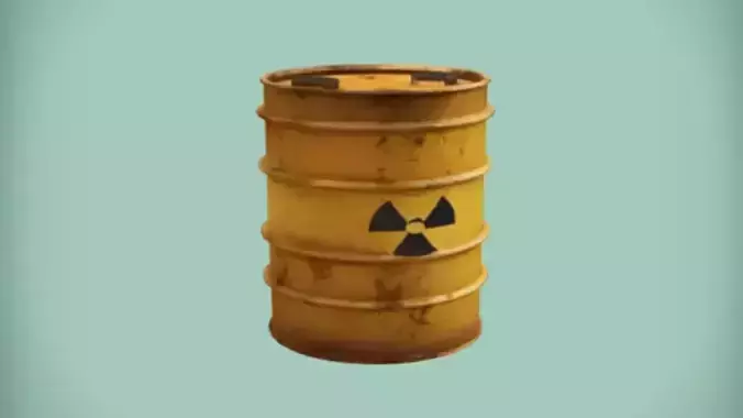 yellow hazardous material barrel
