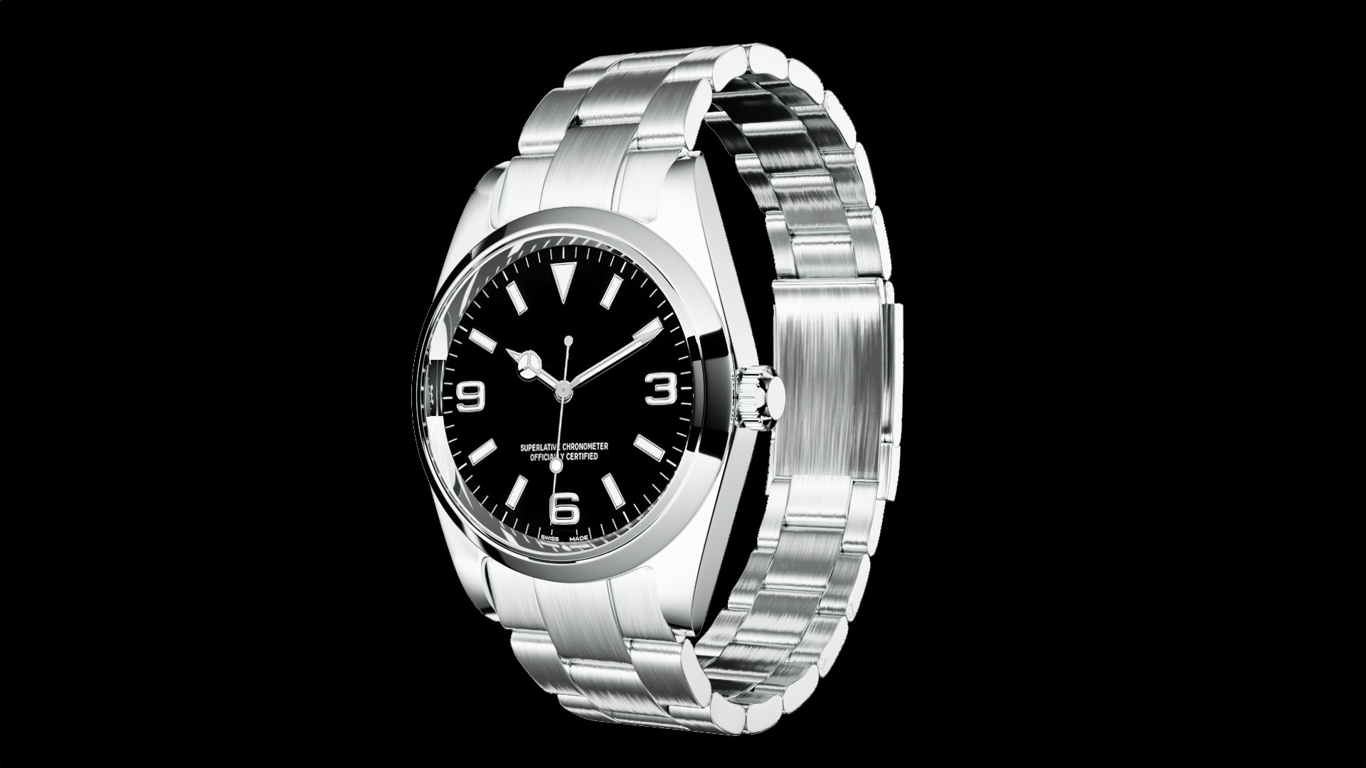 Watch Explorer - Oystersteel Low-poly 3D model_1