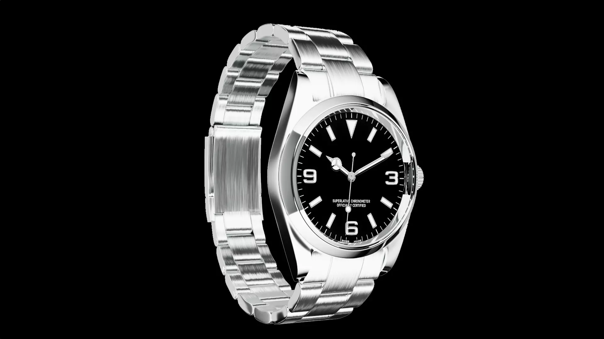 Watch Explorer - Oystersteel Low-poly 3D model_0