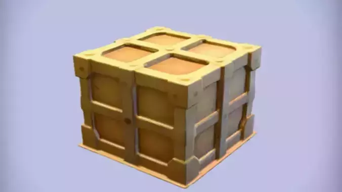 Wooden crate  3D Game Ready Model