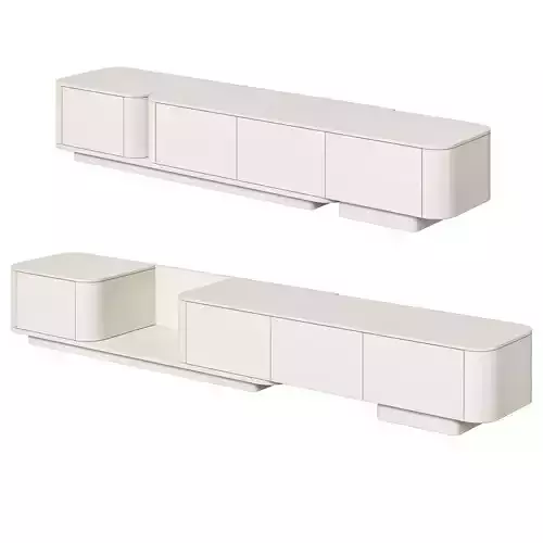 Japandi White TV Stand