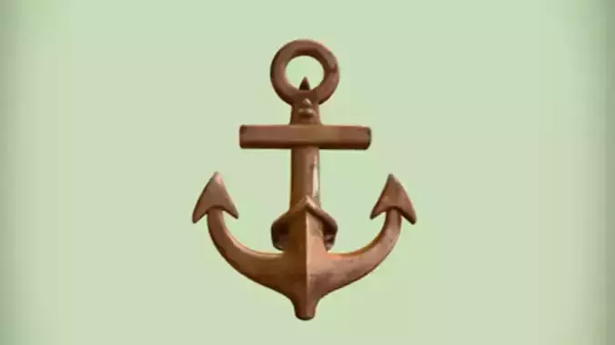 Wooden anchor 3D Game Ready Model