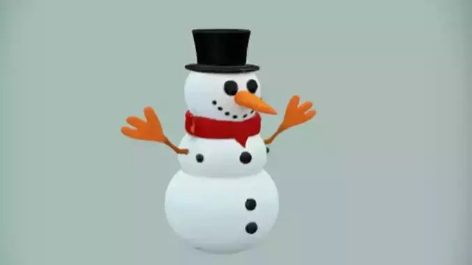 Snowman with hat and scarf 