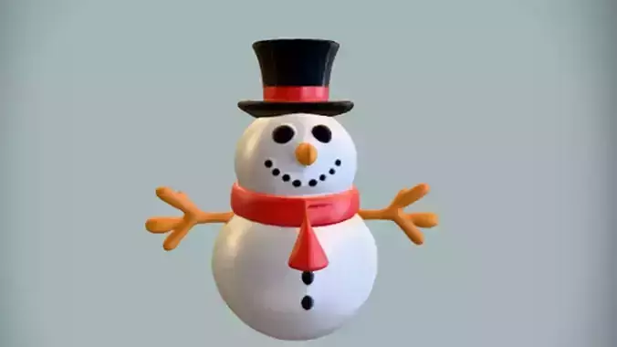 snowman with hat and scarf