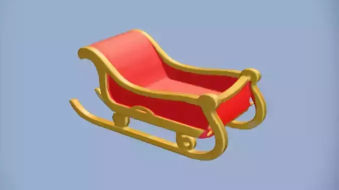 Santa  sleigh   3D Game ready Model