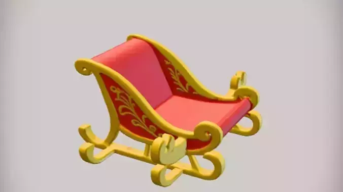 Santa  sleigh  3D Game ready Model