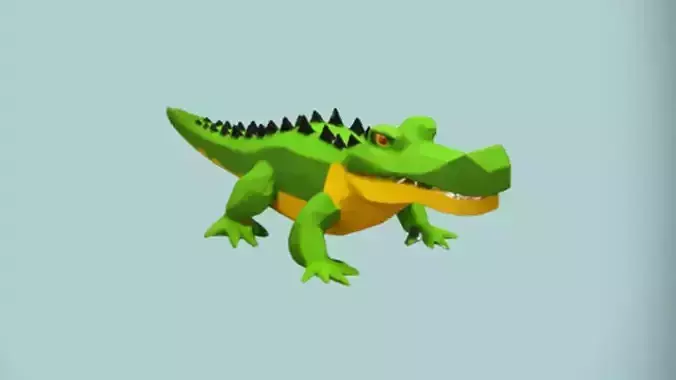 low poly crocodile model