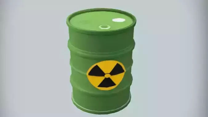 green radioactive waste barrel