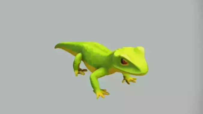 Green cartoon gecko