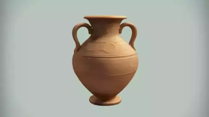 clay pot with ornate handles