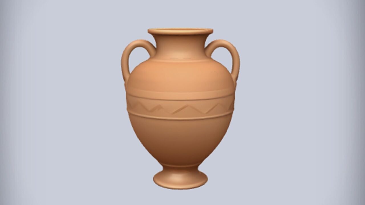 ancient Greek style amphora vase 3D model_12