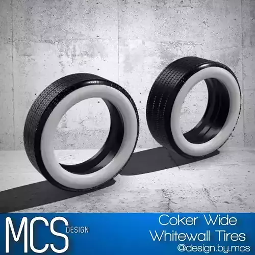 COKER Wide White Tires 2pce Detailed x2 Sizes