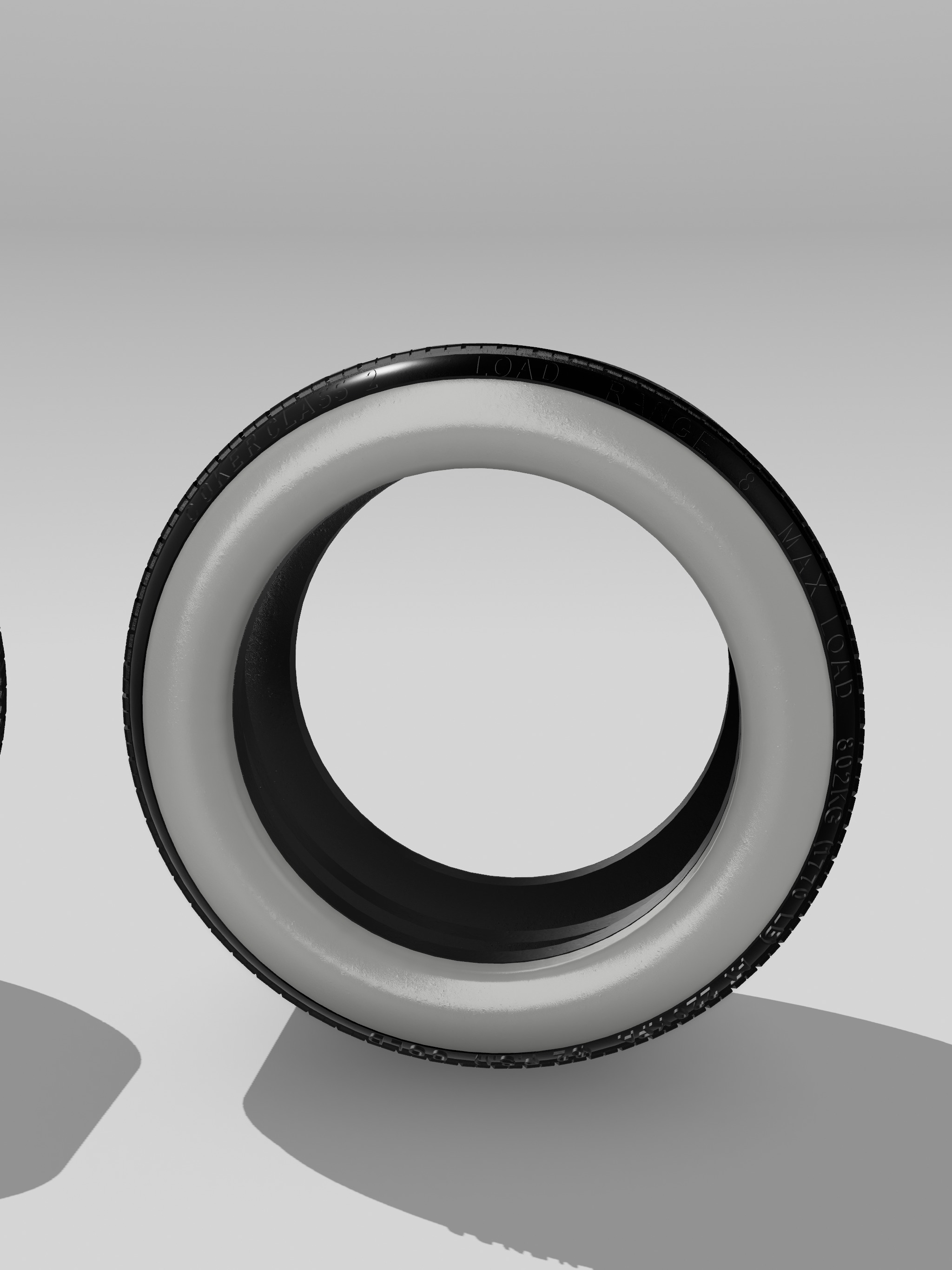 COKER Wide White Tires 2pce Detailed x2 Sizes 3D print model_3