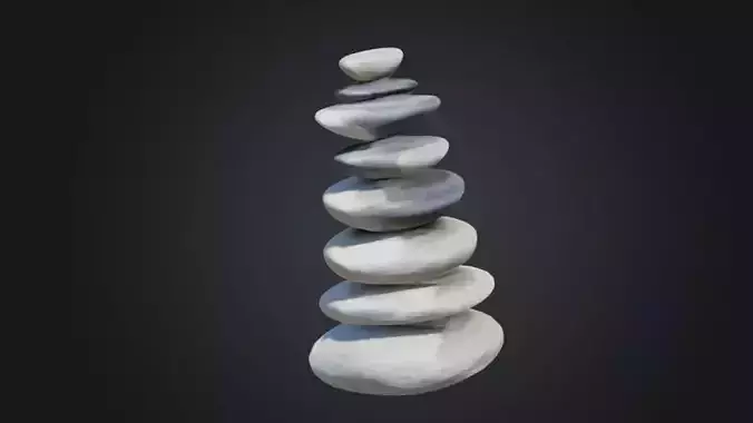 Stacked Stones 3D Game Ready Model