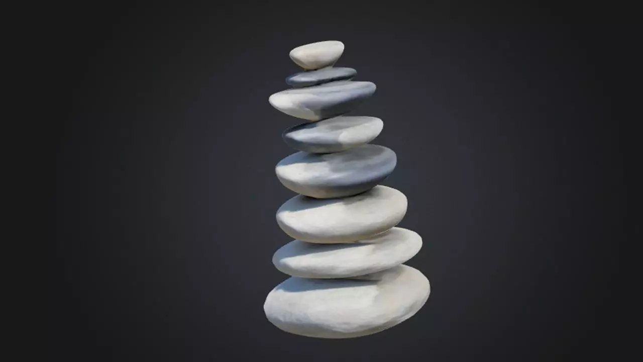 Stacked Stones 3D Game Ready Model 3D model_0