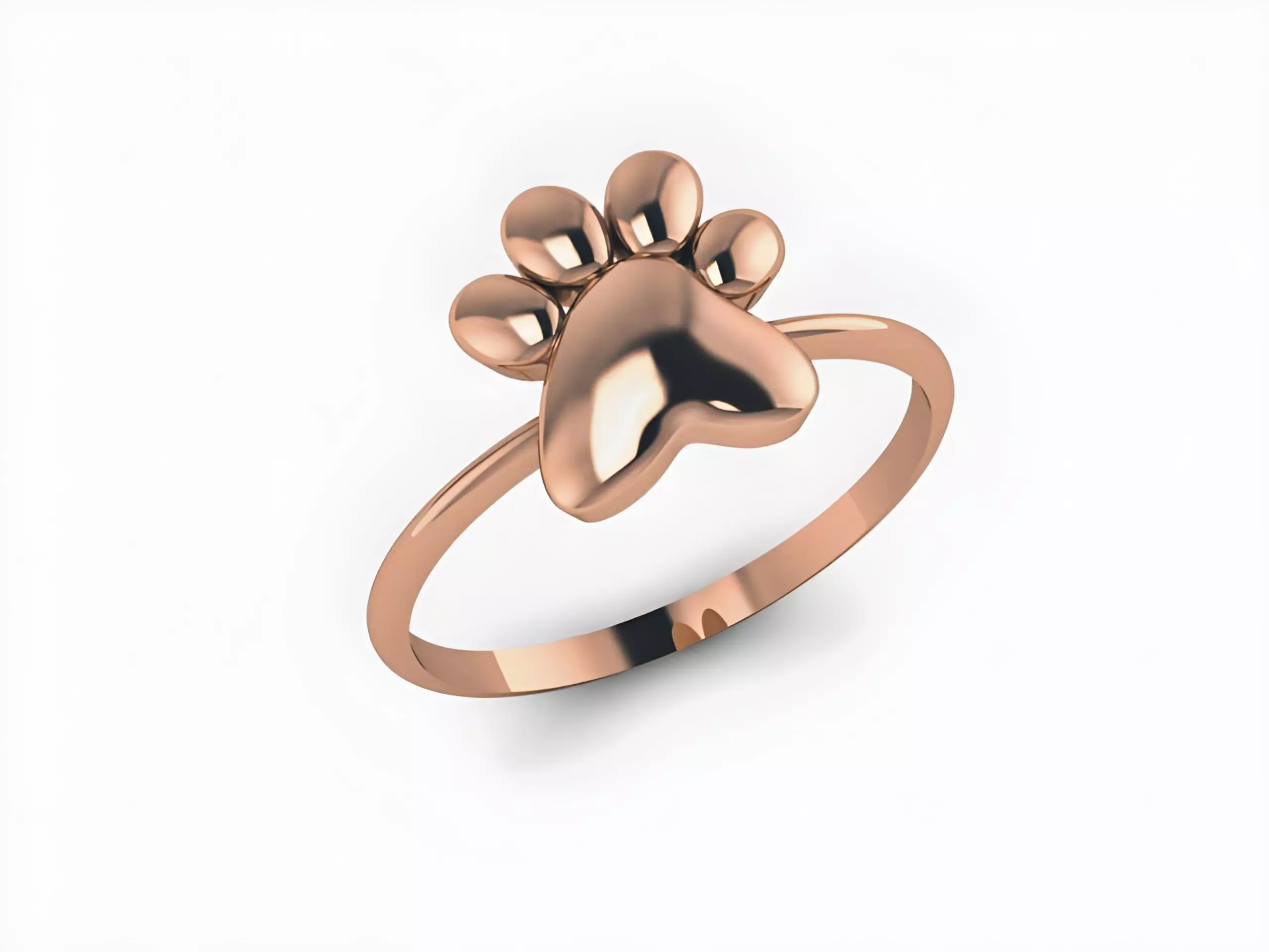 Dog Paw Delicate Ring 3D print model