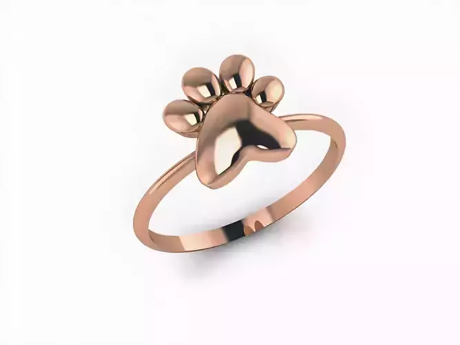 Dog Paw Delicate Ring 3D print model