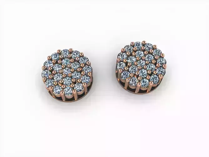 Diamond Studs Earrings 3D print model