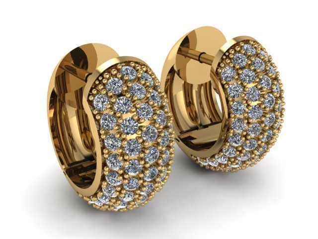 Diamond Hoops Earrings 3D print model_1