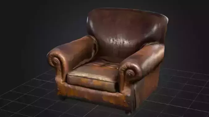 old rusty dirty Leather chair 