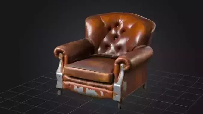 old rusty dirty Leather chair