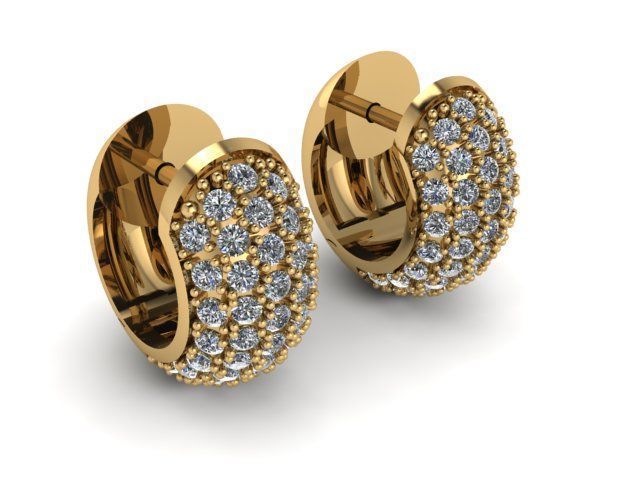 Diamond Hoops Earrings 3D print model_3