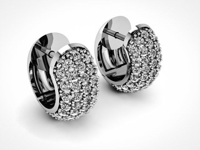 Diamond Hoops Earrings 3D print model_2