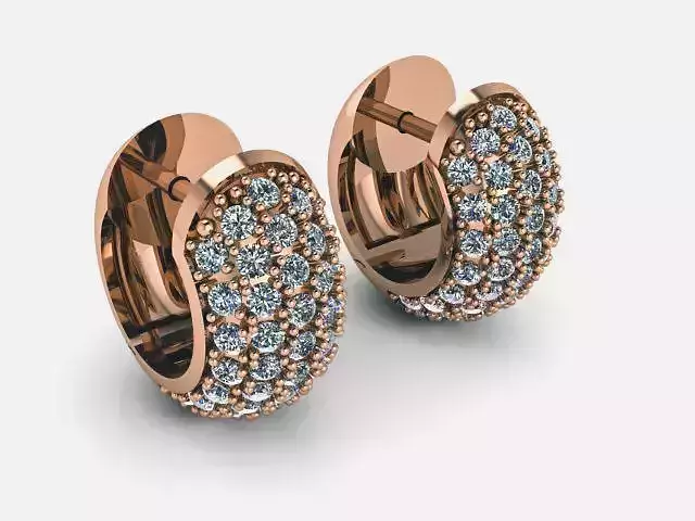 Diamond Hoops Earrings 3D print model Diamond Hoops Earrings 3D print model