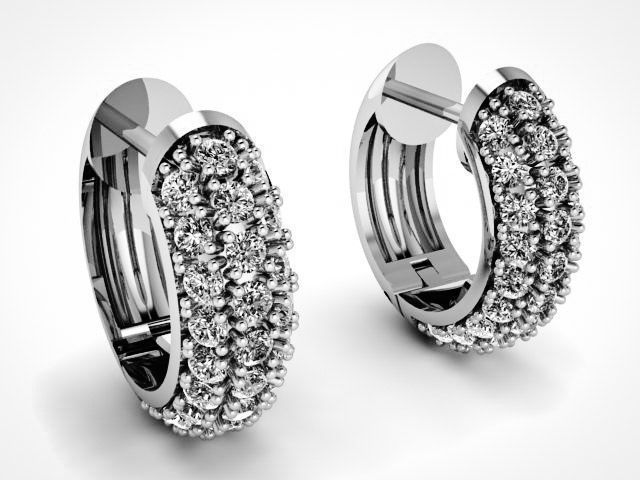 Diamond Hoops Earrings 3D print model_1