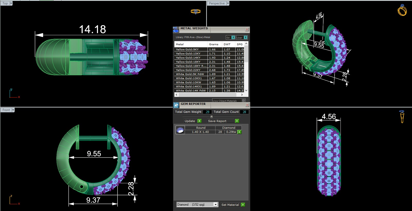 Diamond Hoops Earrings 3D print model_2