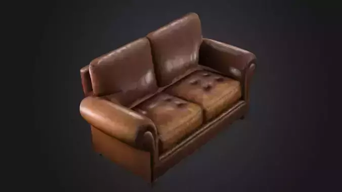 Old leather sofa