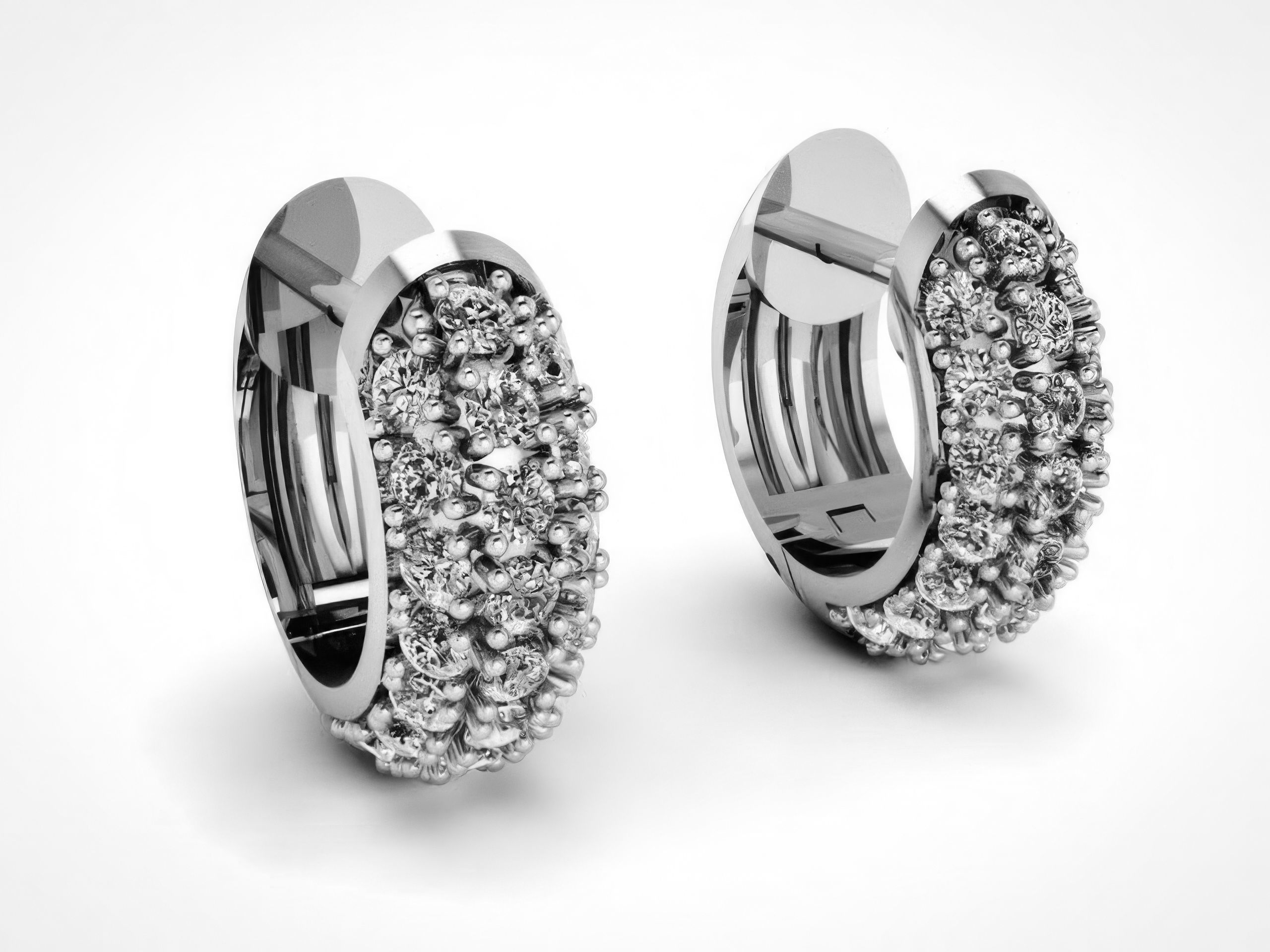 Diamond Hoops Earrings 3D print model_3