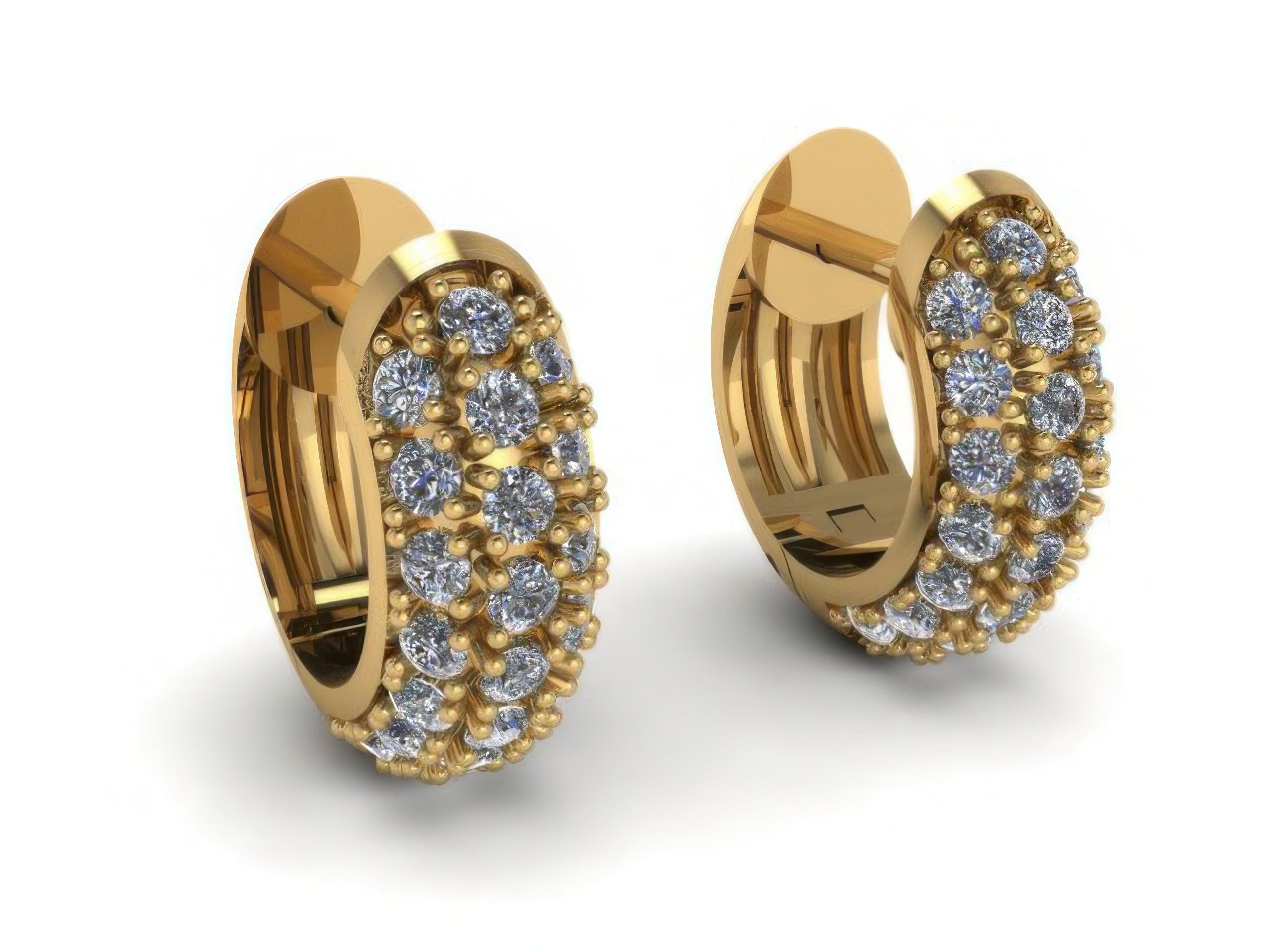 Diamond Hoops Earrings 3D print model_2