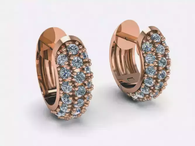 Diamond Hoops Earrings 3D print model Diamond Hoops Earrings 3D print model