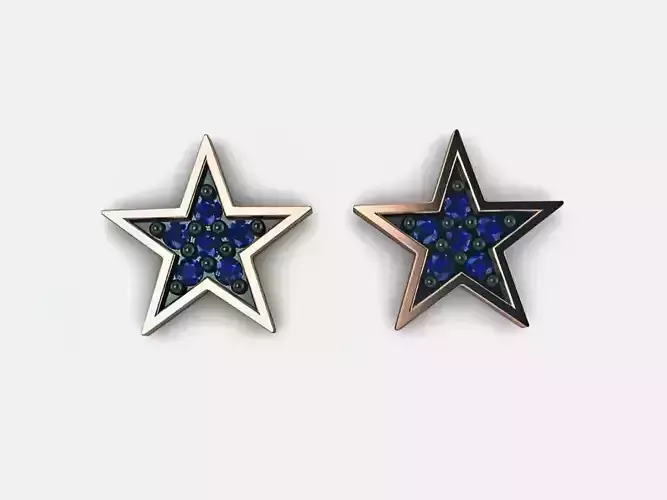 Star Sapphire Studs Earrings