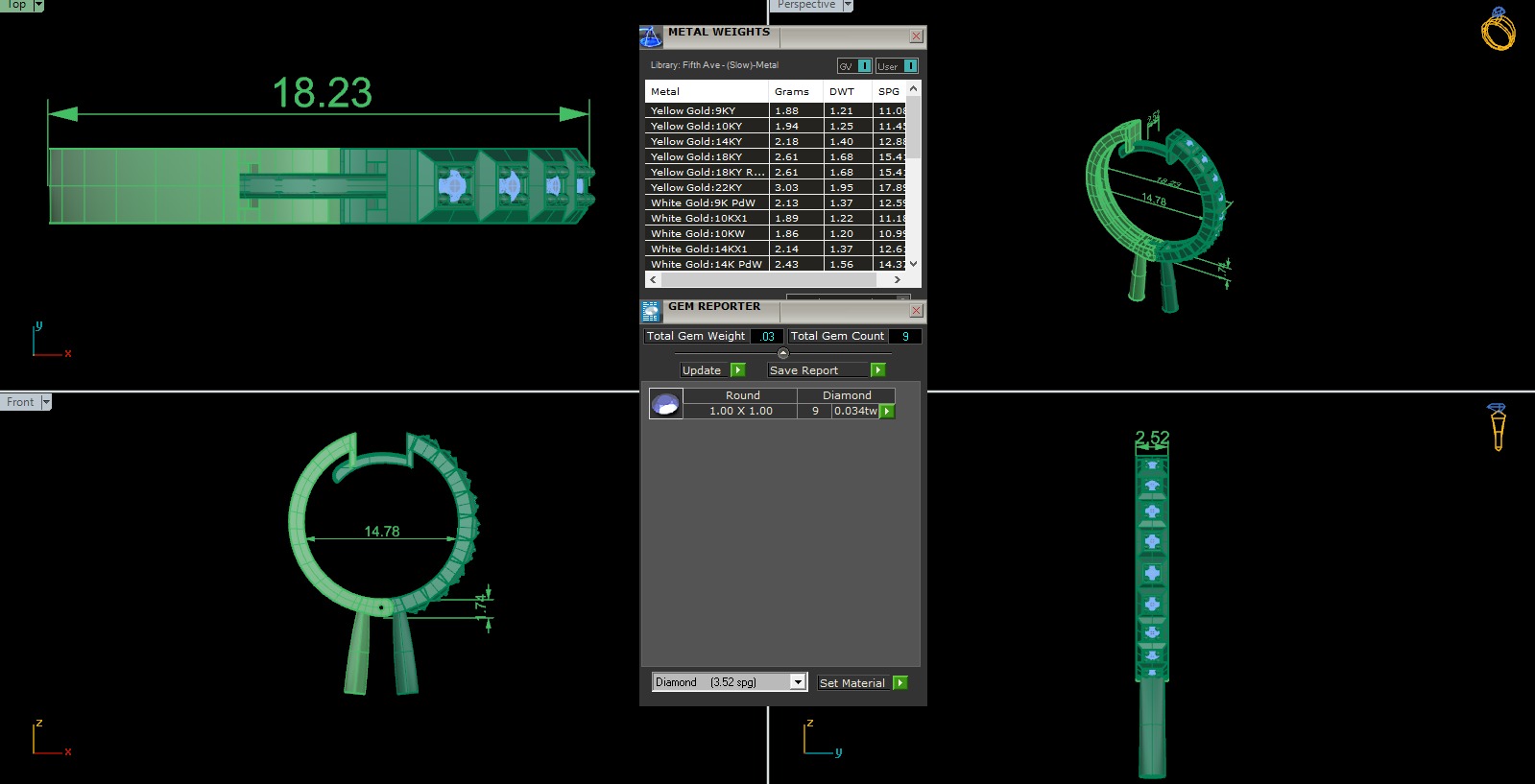 Diamond Hoops Earrings 3D print model_2