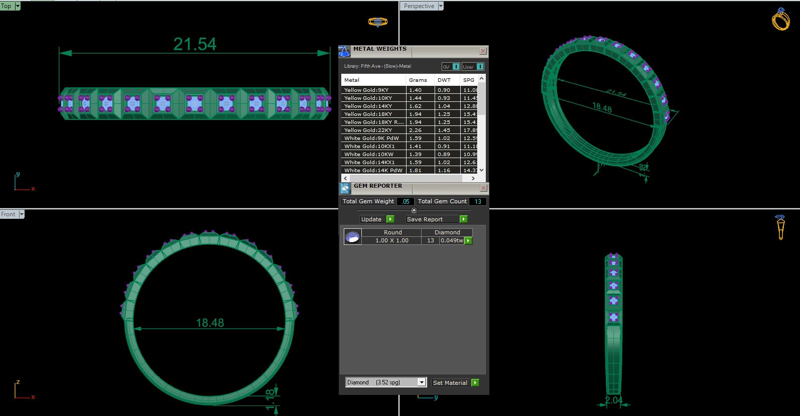 Diamond Band Ring 3D print model_3
