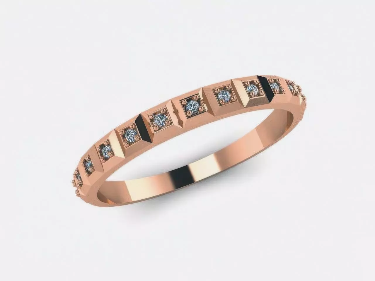 Diamond Band Ring 3D print model_0