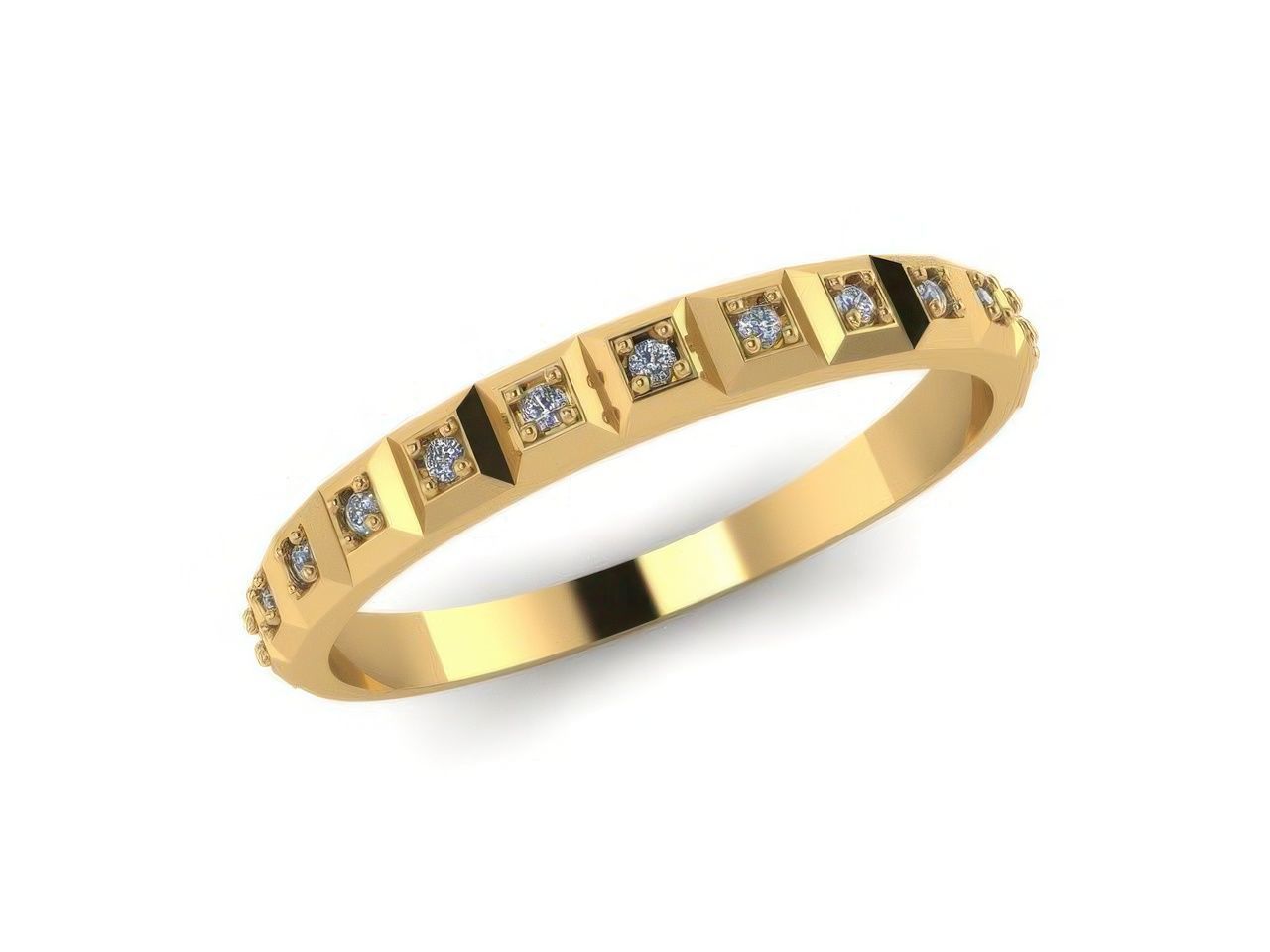 Diamond Band Ring 3D print model_1