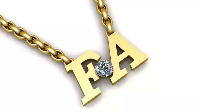 FA ALPHABET  PENDANT 3D PRINTABLE MODEL 
