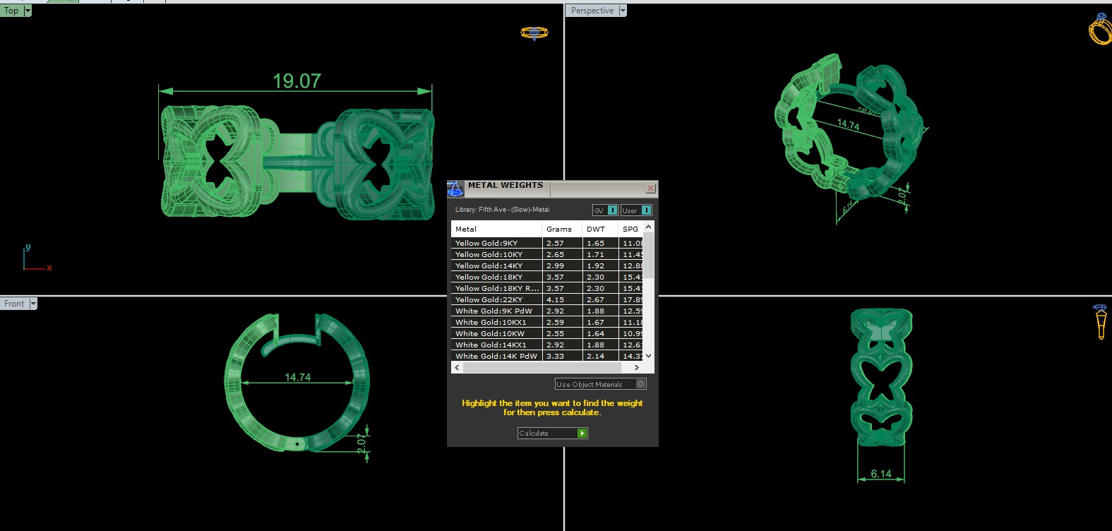 Butterfly Plain Gold Hoops Earrings 3D print model_2