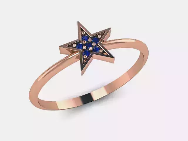 Plain Gold Star Delicate  Ring