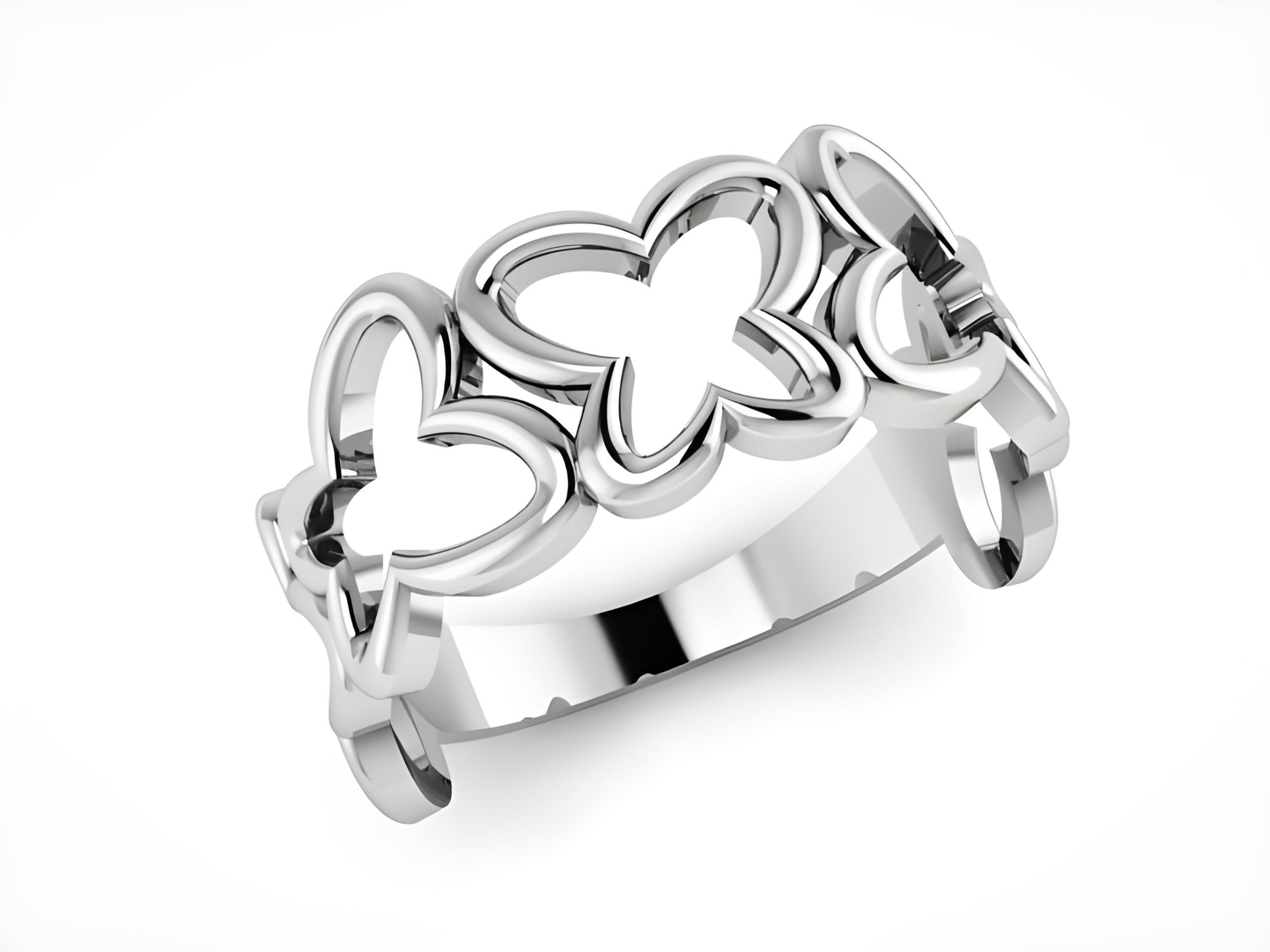 Butterfly Plain Gold Ring 3D print model_2