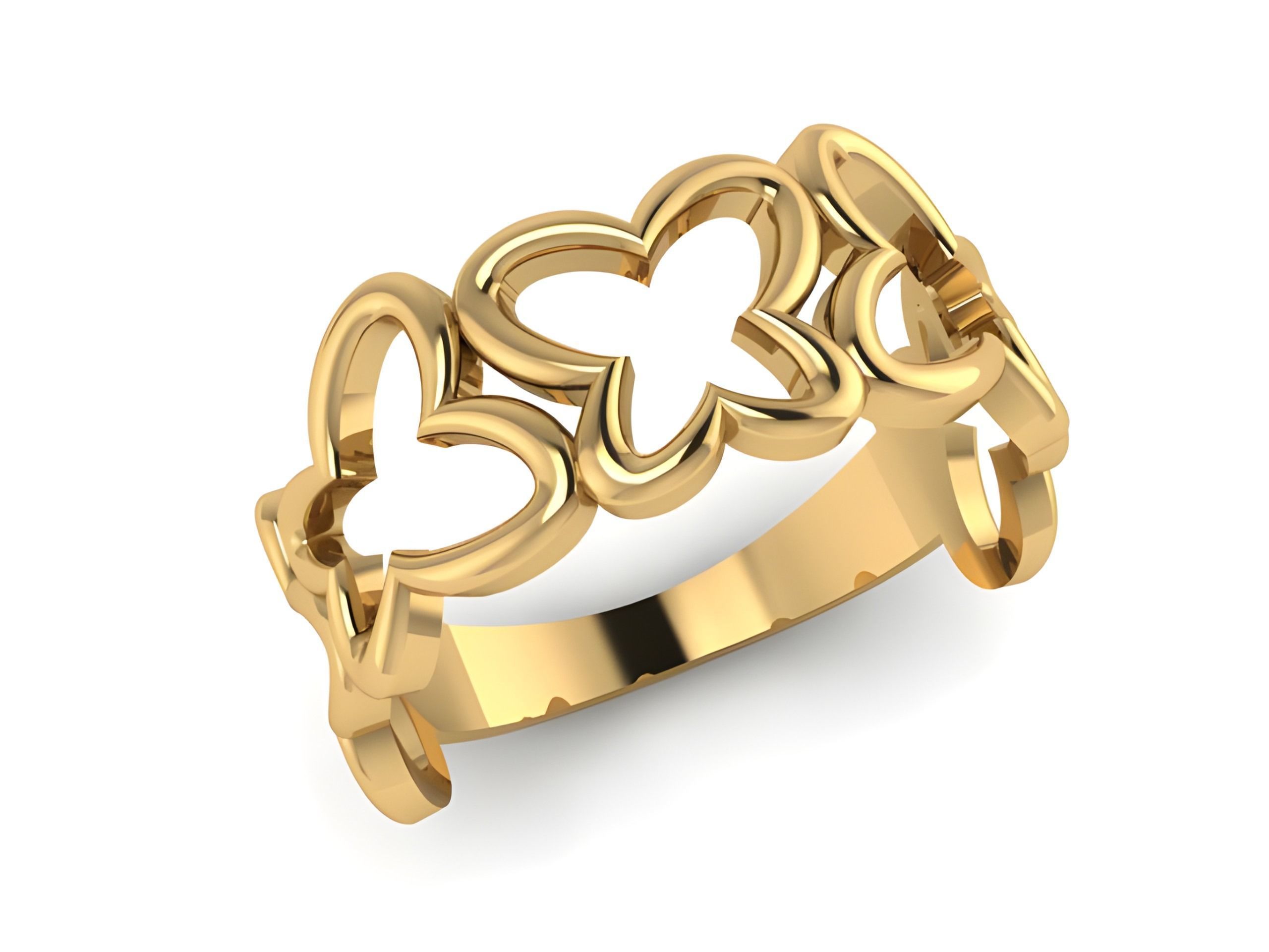 Butterfly Plain Gold Ring 3D print model_1