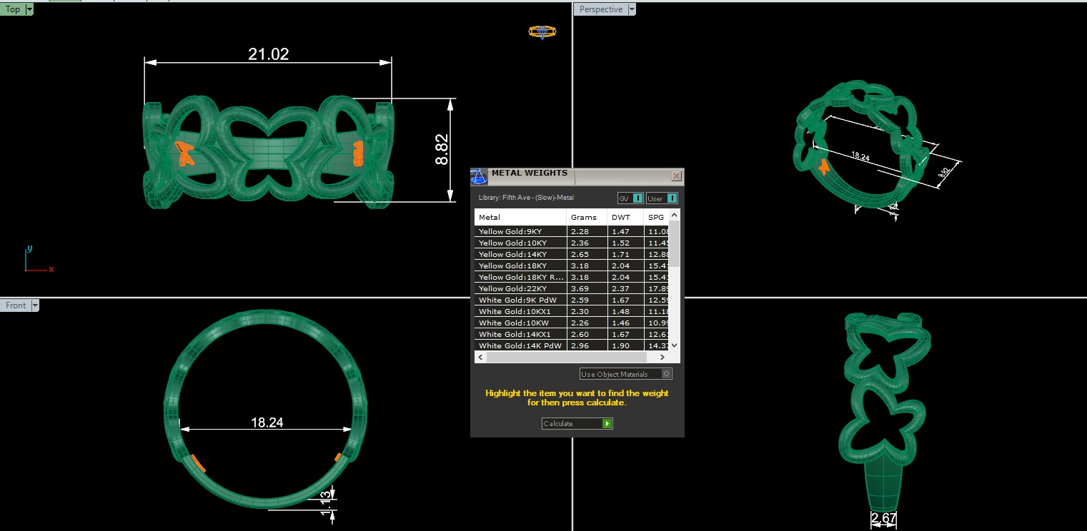 Butterfly Plain Gold Ring 3D print model_3
