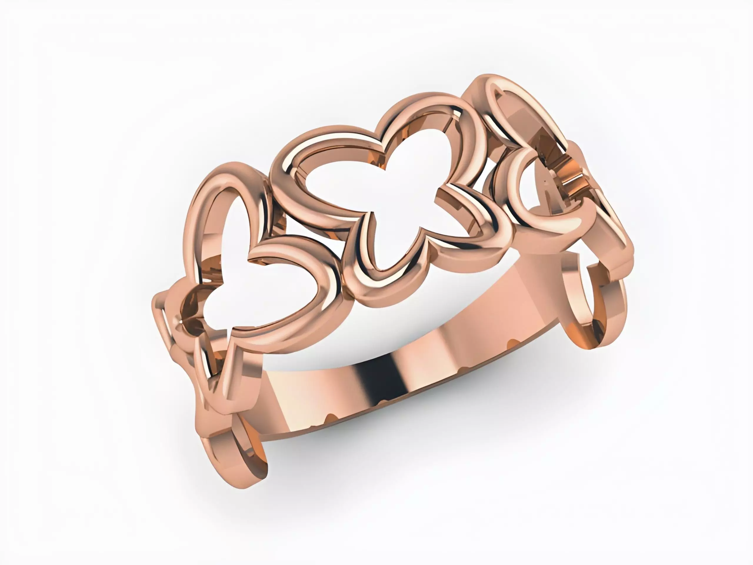 Butterfly Plain Gold Ring 3D print model_0