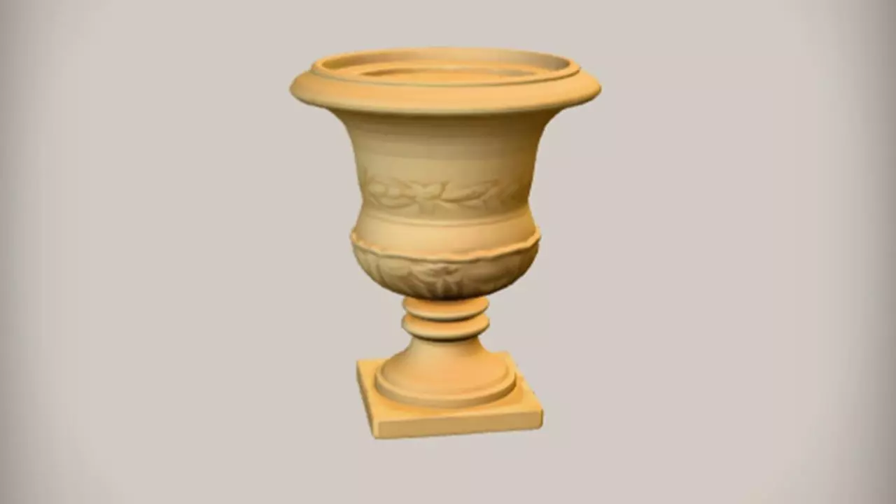 decorative ceramic urn 3D model_0