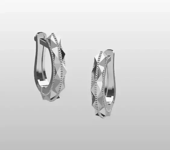 Huggie Hoop Earrings 3D printable file 3D print model